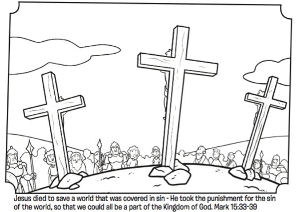 christ on the cross coloring pages