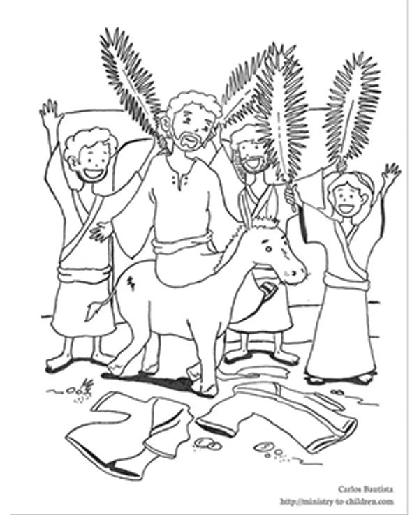 jesus blessing children coloring page