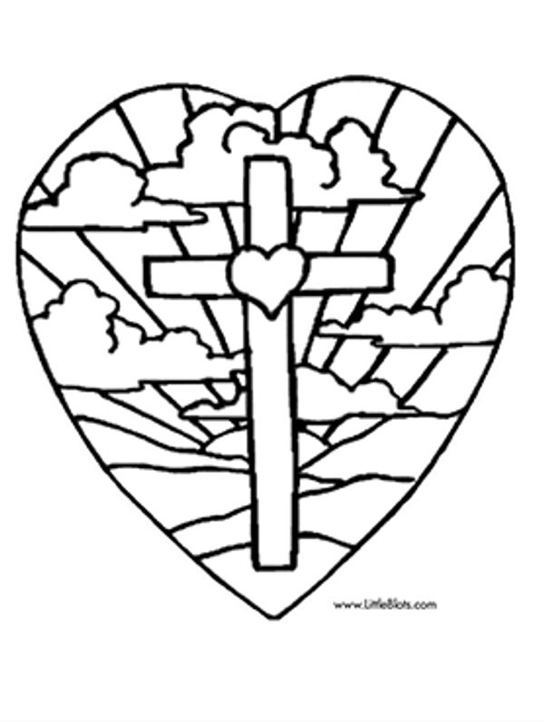 jesus loves me cross coloring page